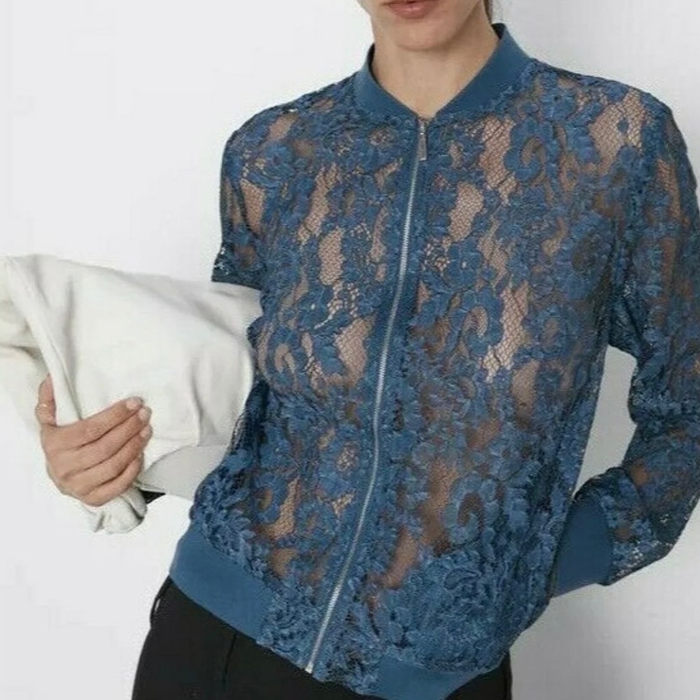 ZARA lace bomber jacket